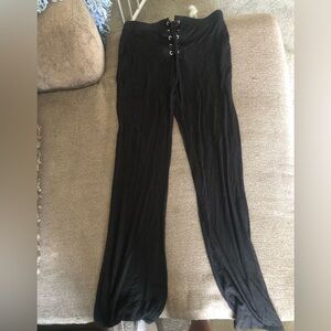 Black flowy pants with tie waist